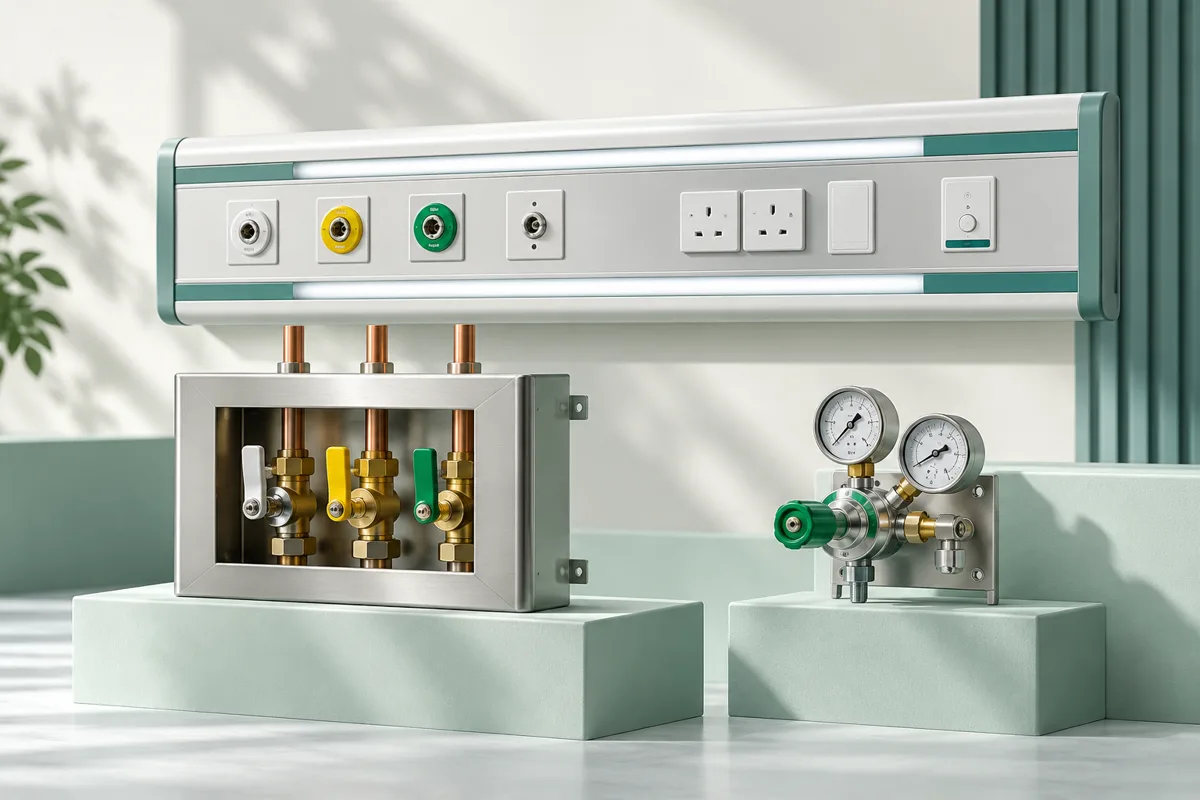 AI-generated concept of medical gas infrastructure components